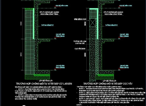 bản vẽ biện pháp thi công chống mối