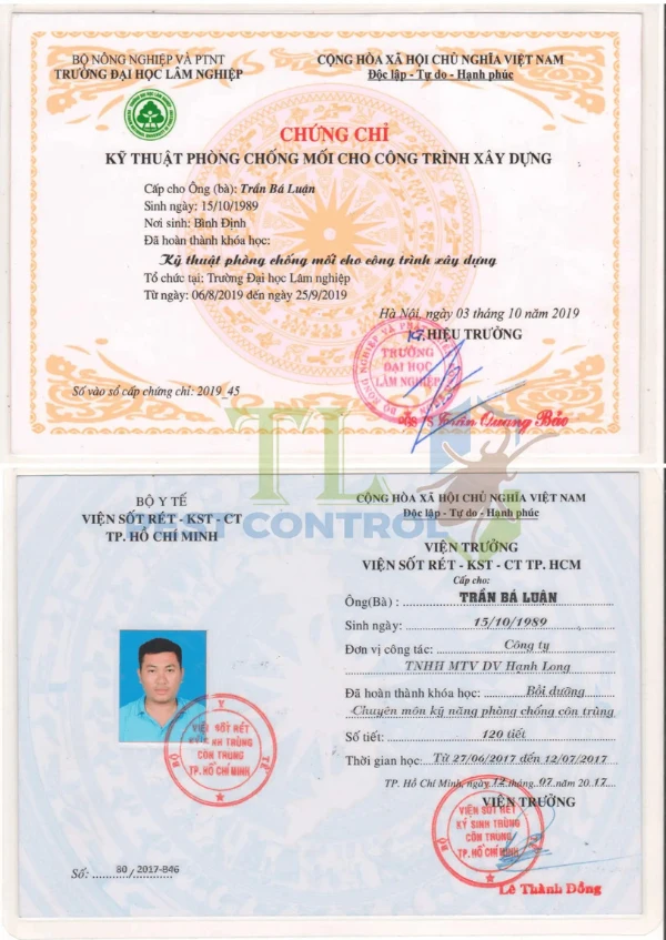 chứng chỉ diệt côn trùng